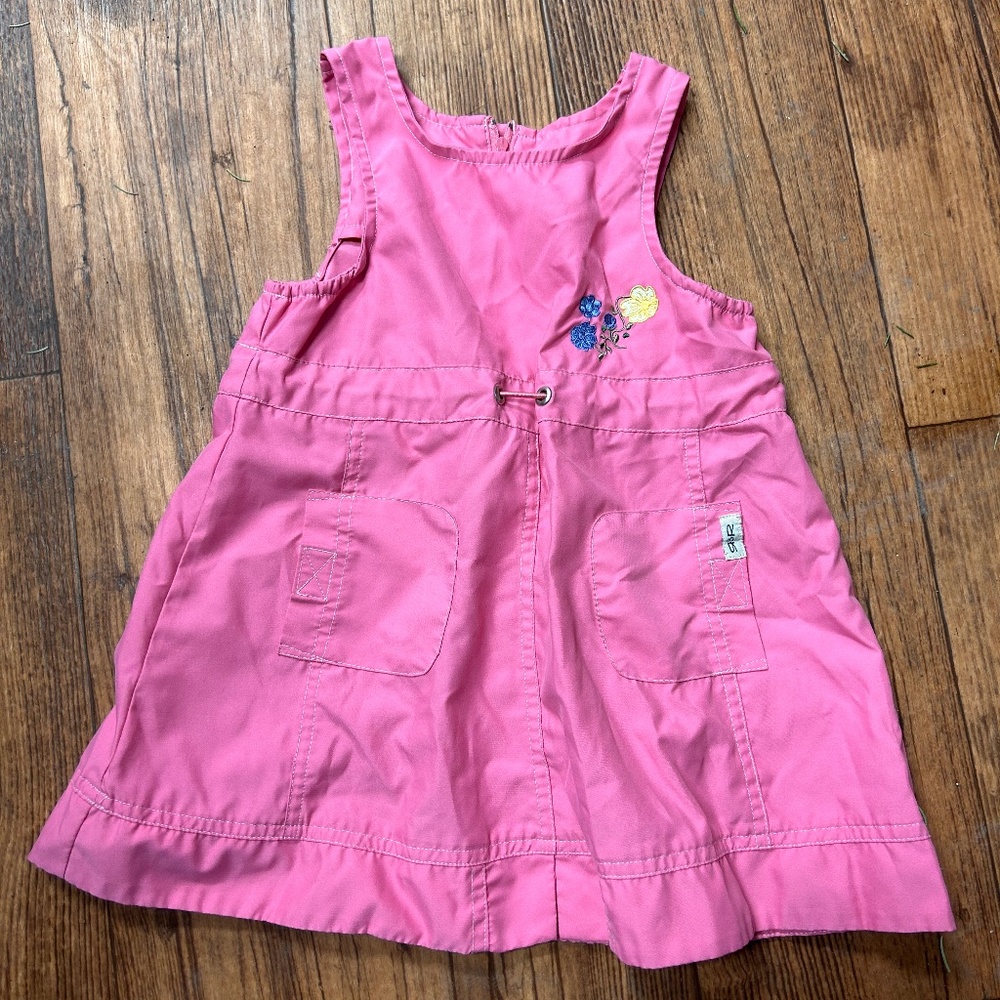 Vintage R&R 2t pink embroidered floral sleeveless summer dress